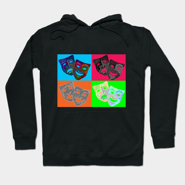 Comedy & Tragedy Masks Hoodie by NightserFineArts